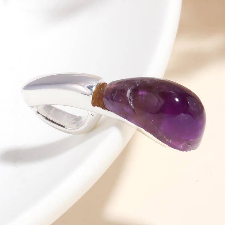 925 Sterling Zilver Natuurlijke Ruwe Amethist Hanger voor wholesale door AG 925 JEWELLERY