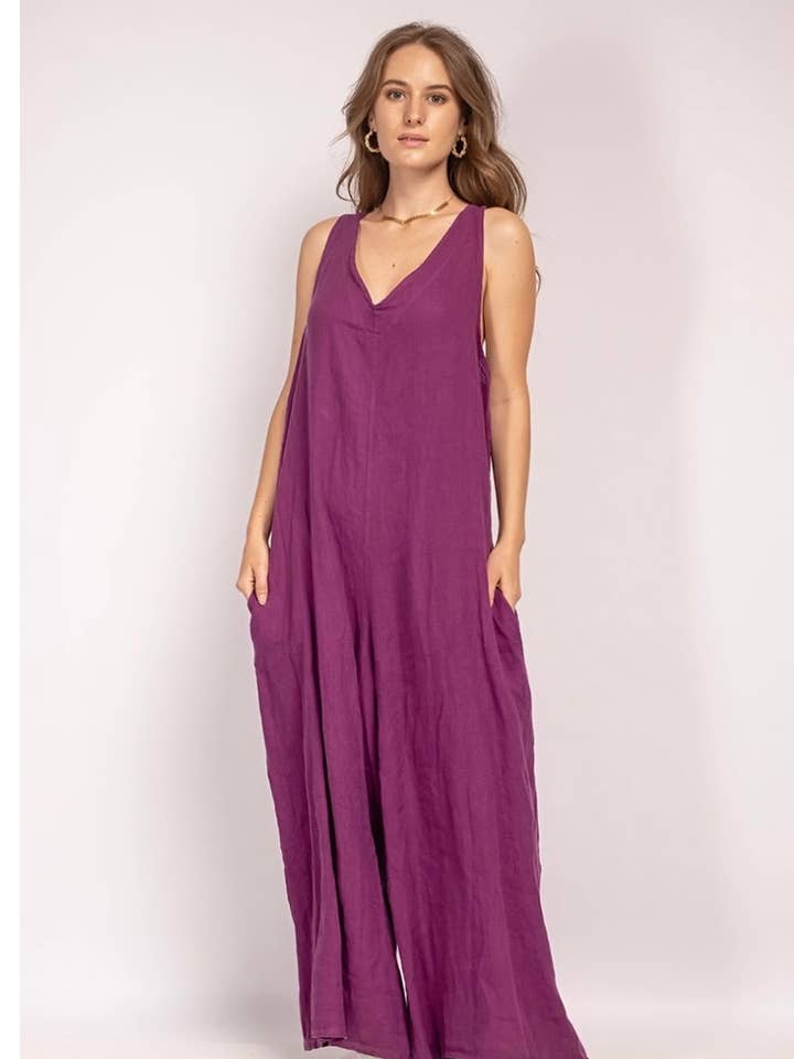 LINEN & COTTON HOUSE - Wholesale Dress - Women's - LINEN COMBI DRESS. 4102SPRING SUMMER CLOTHING