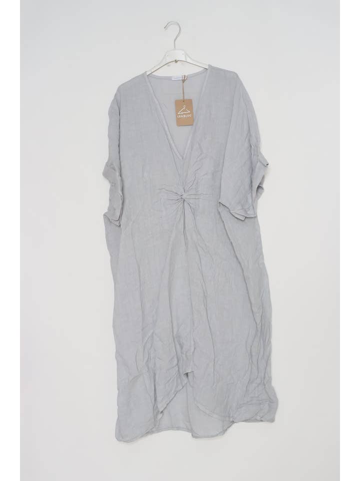 LÉA & LUC - Wholesale Dress - Women's - Long dress with V-neck 100% linen REF. 7185522