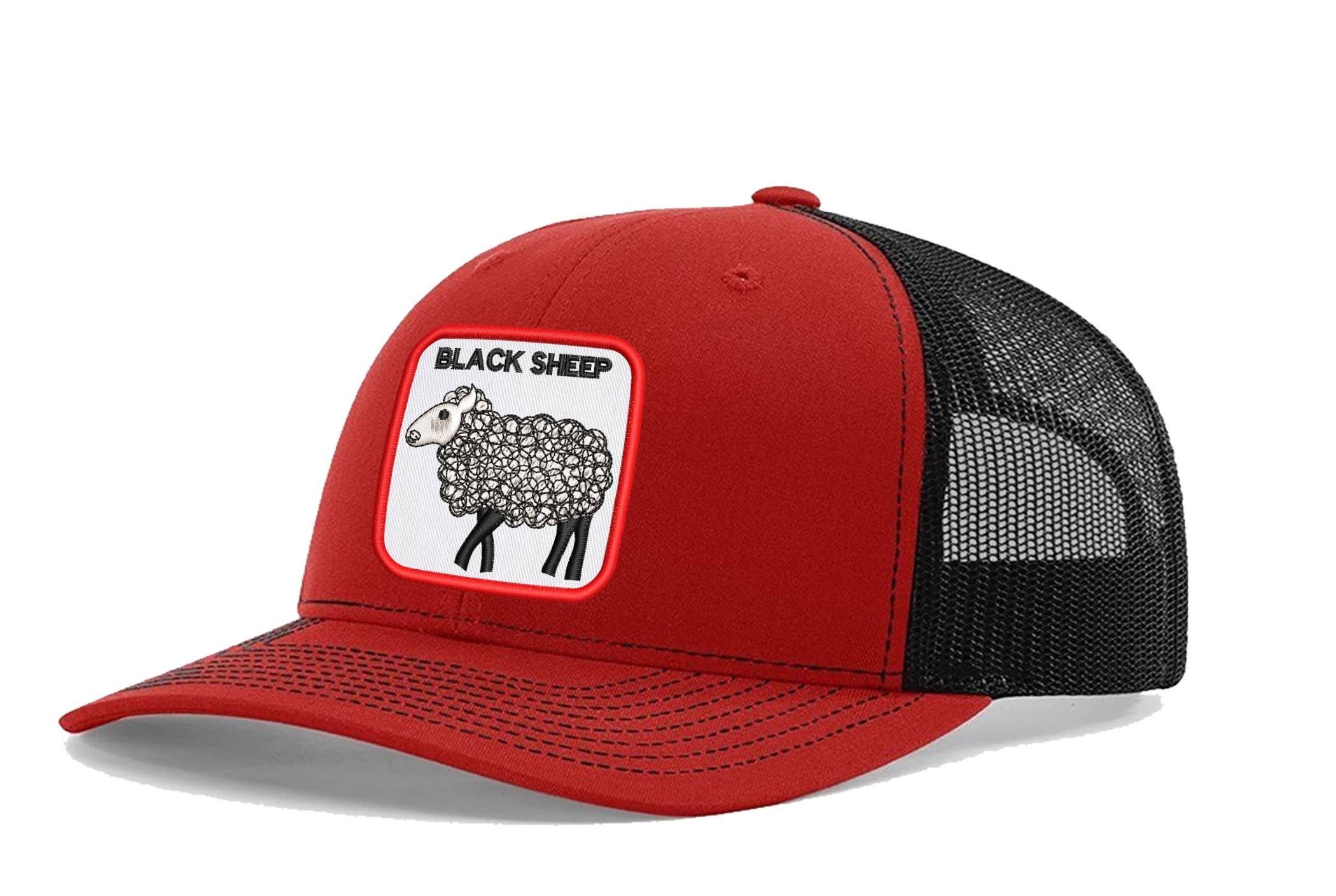 Multi-Vendor Sales - Wholesale Trucker Hat - Unisex - The Black Sheep Animal Patch Embroidered Trucker Hat3
