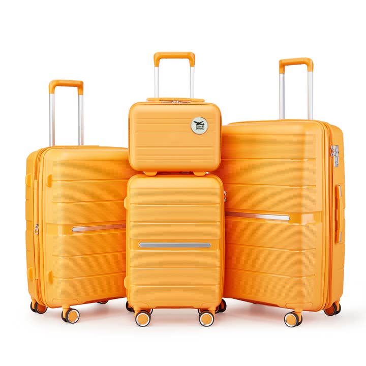 Orange Luggage Sets 4 Piece PP Lightweight Expandable Suitcase for wholesale on Faire