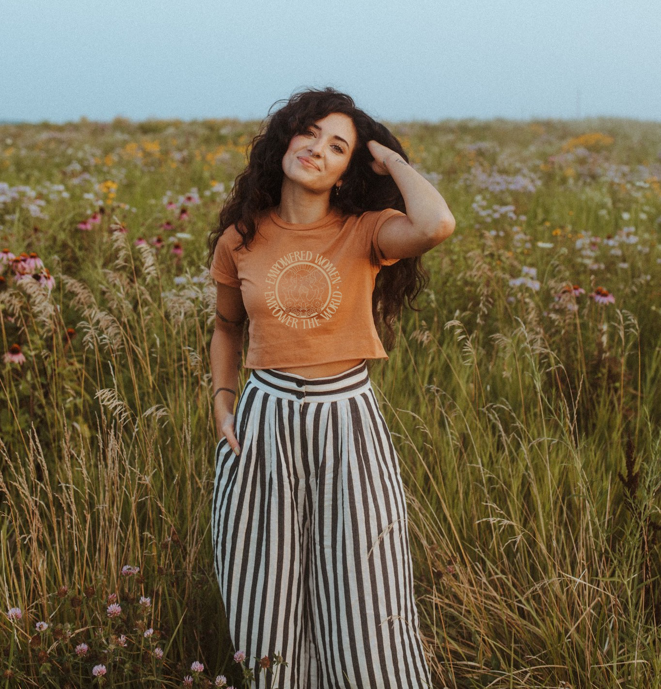 Polished Prints - Wholesale Screen Printed T-Shirt - Women's - Empowered Women Empower The World T-Shirt, Adult Graphic Tee2