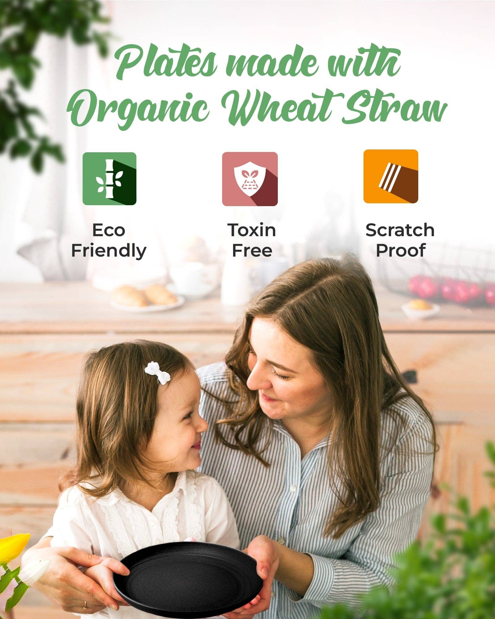 Greendish - Wholesale Dinner Plate - Eco-Friendly Wheat Straw Plates Sets - Reusable & Durable 20