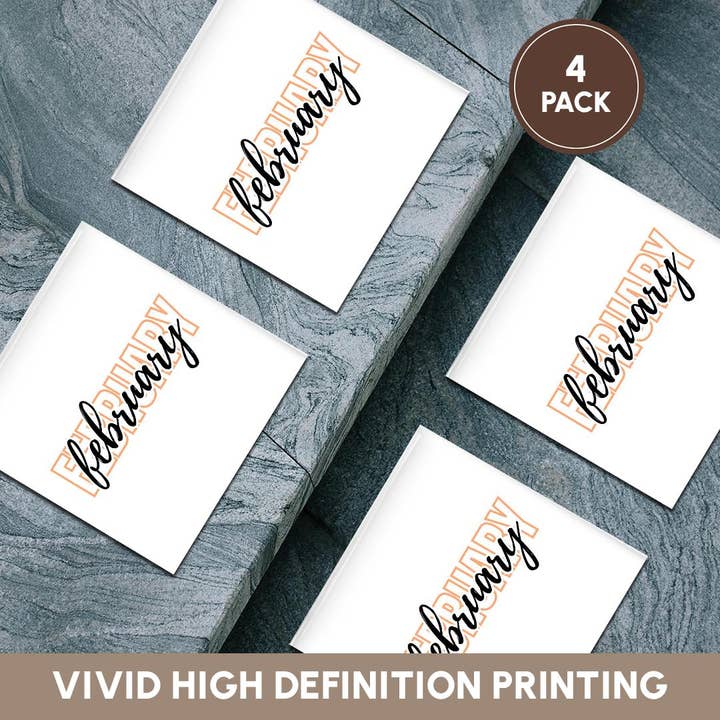 3dRose - Wholesale Coasters - 3dRose, February - Typography Text, Coaster5