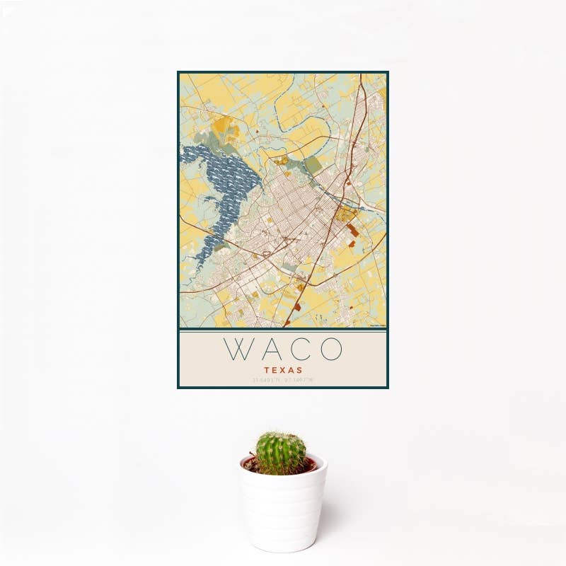 JACE.design - Wholesale Art Print - Waco TX Map Print Woodblock0
