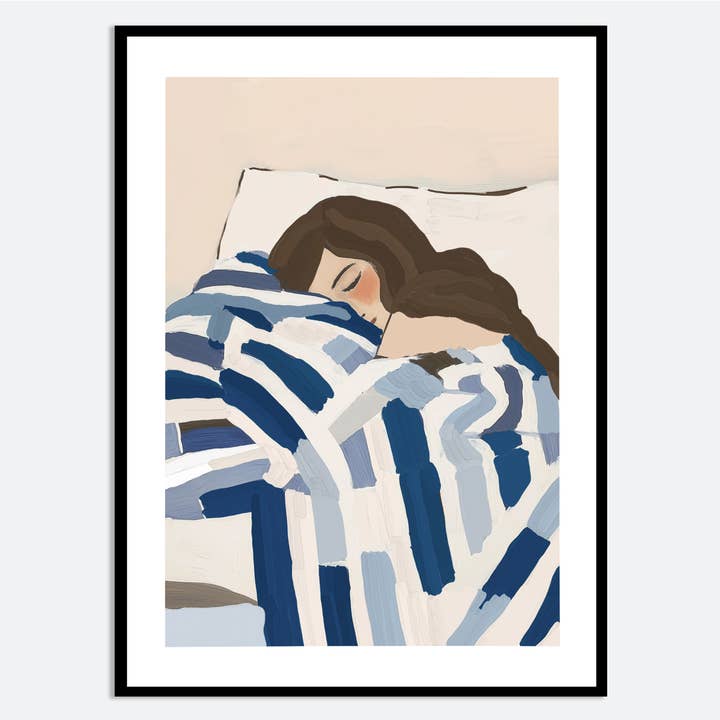 Sleeping Woman Homebody Aesthetic Wall Art Print MA53 for wholesale by Sugar & Canvas