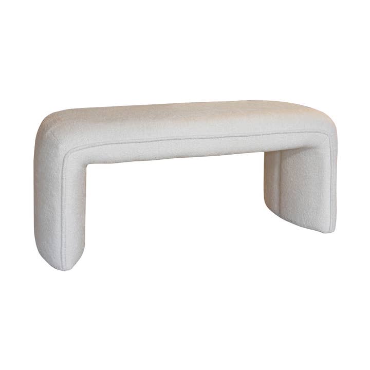 Now's Home - Wholesale Bench - BENCH IN ECRU BOUCLE FABRIC 100X41X44CM MALO0
