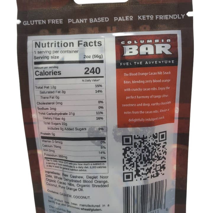 Columbia Bar - Wholesale Snack Bar - Blood Orange Cacao Snack Bar1