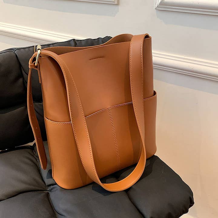 NINEXIS - Wholesale Shoulder Bag - Women's - CWAB4829_SIMPLE LARGE CAPACITY BUCKET SHOULDER BAG8