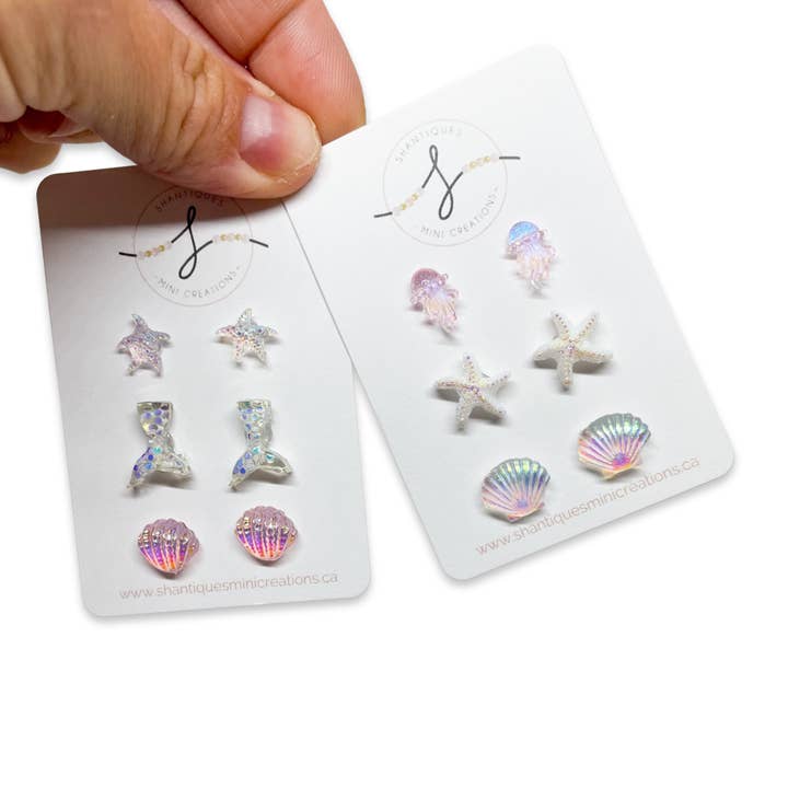 Trio Øreringe - Muslingeskal/Havfrue for engroshandel hos Shantiques Mini Creations