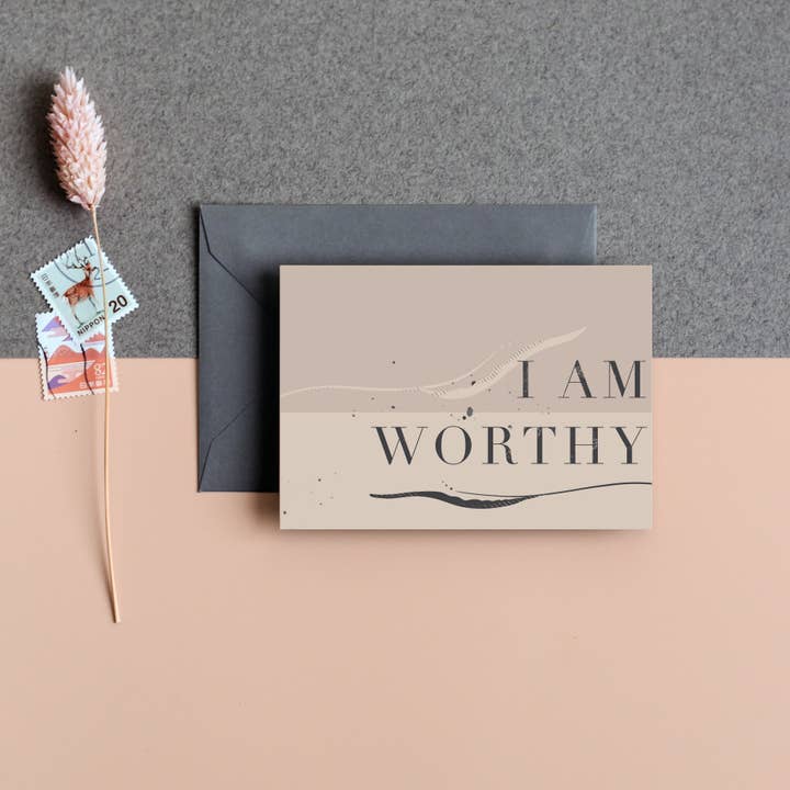 I am Roxanne - Wholesale Stationery/Notecard Set - I am Worthy Mantra Note Card1