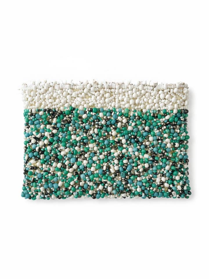 Bolsa de Moedas com Missangas - Aqua por atacado de Bamboo Source Tropical Decor