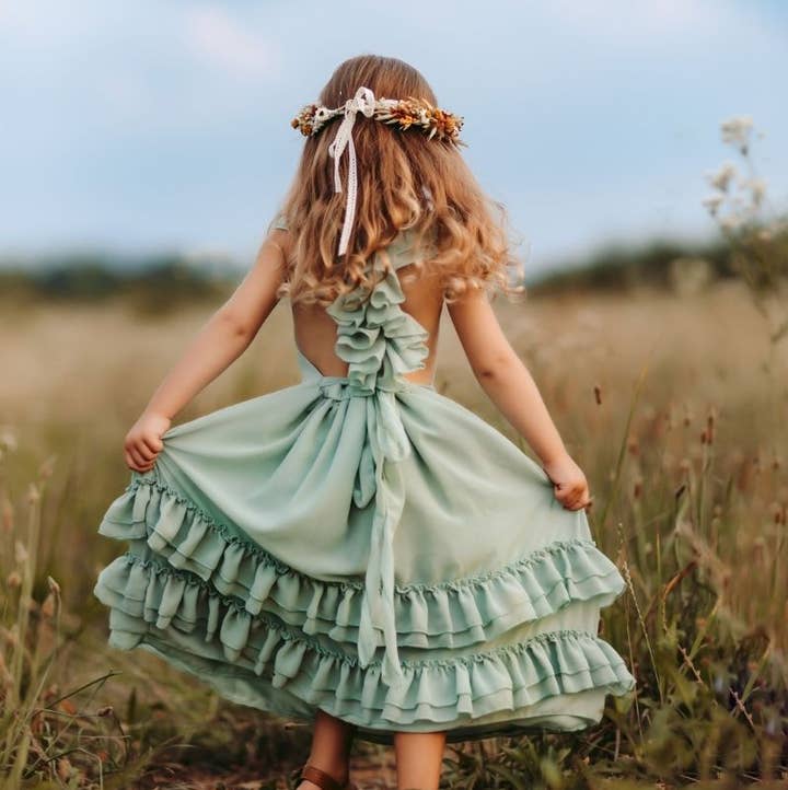 Bailey's Blossoms - Wholesale Dress - Women's - Mommy and Me Nellie Ruffle Maxi Dress - Sage0