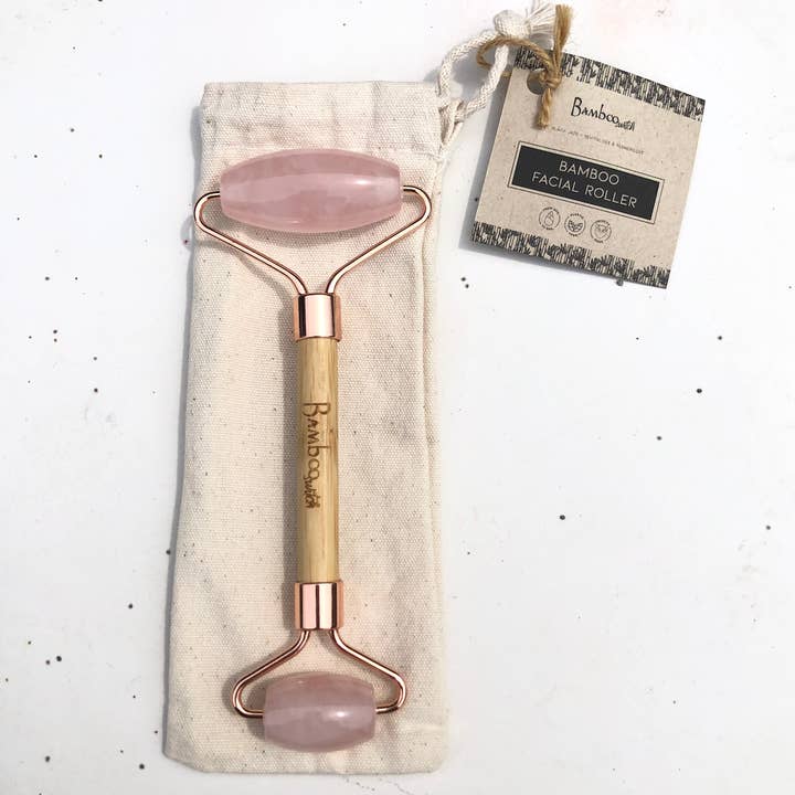 Bamboo Switch - Wholesale Face/Beauty Roller - Bamboo Facial Roller | Rose Quartz | Self Care Bestseller1