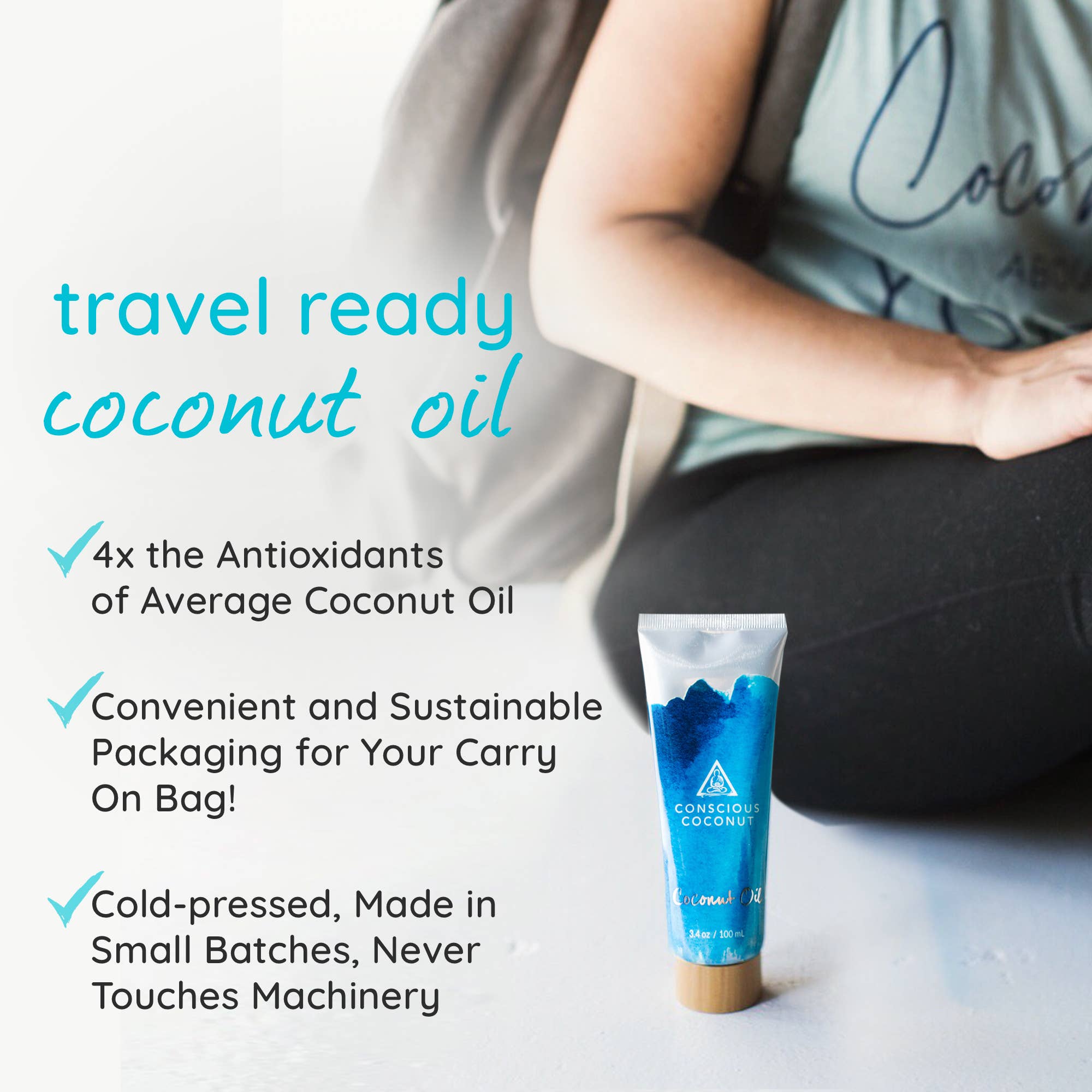 Conscious Coconut - Wholesale Bath/Body Oil - Coconut Oil 3.4 oz Travel-Ready Tube6