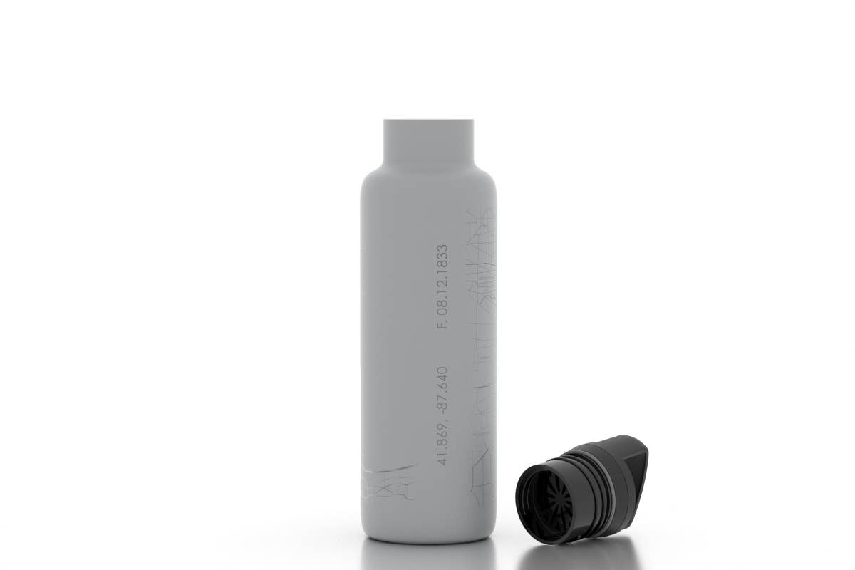 Well Told - Wholesale Water Bottle - Chicago, IL City Map - 21 oz Insulated Water Bottle5