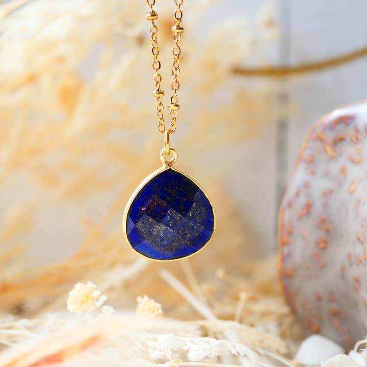 COLLIER JUSTINE LAPIS LAZULI for wholesale by GINANDGER