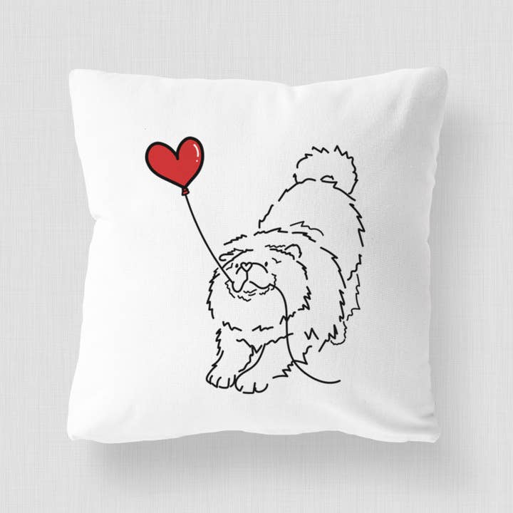 Inkopious - Wholesale Throw Pillow Cover - Chow Chow Heart String - Throw Pillow Cover3