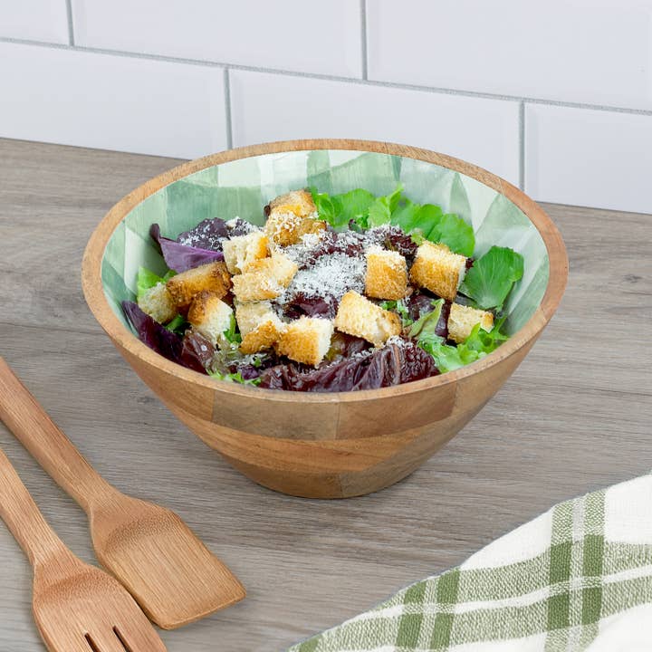 Conimar Promotions - Wholesale Serve Bowl - Limited Edition Plaid Mango Wood Serving Bowl 5