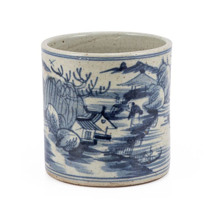 Legend Accents - Wholesale Plant Pot - Small Dynasty Orchid Pot Landscape Motif
