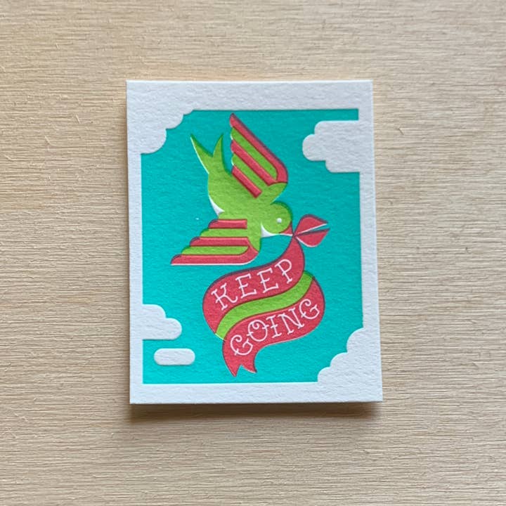 Alyssa Ingham Design - Wholesale Art Print - Keep Going - Mini Letterpress Print
