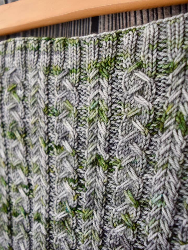 Cabled Pines Cowl Knitting Paper Pattern for wholesale by All Knit Up Designs