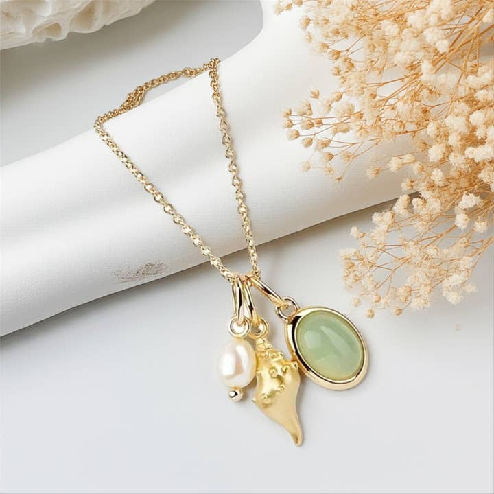 Groene Aventurijn Steen Ketting voor wholesale door Produtos Namasté