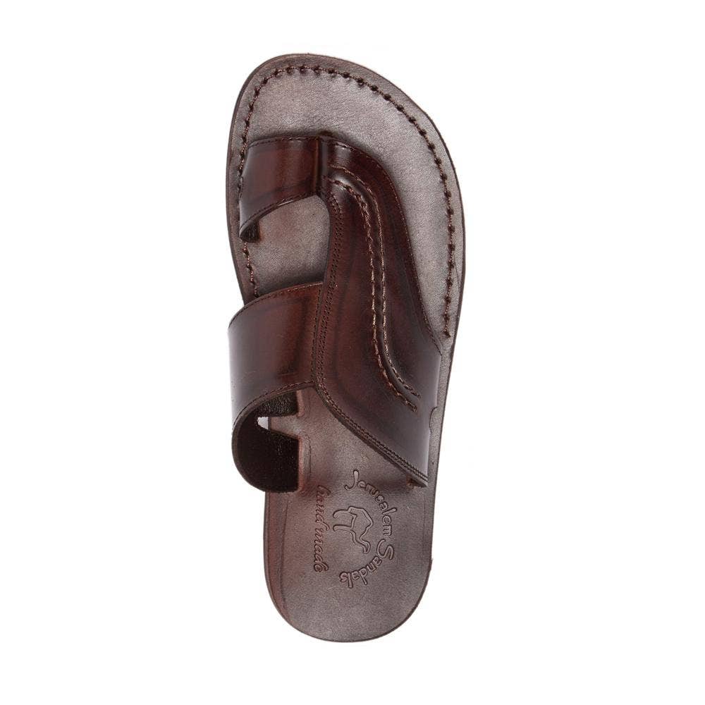 Peter - Leather Toe Strap Sandal | Brown for wholesale on Faire2