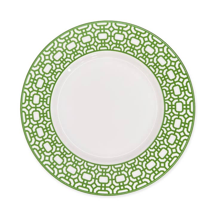 Newport Garden Gate Verde Salad Plate - Vibrant Green Color for wholesale by Caskata