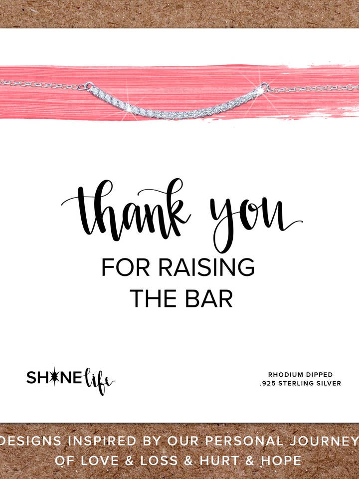 Collier avec inscription « Raising the Bar » : cadeau mère pour la vente par Shinelife