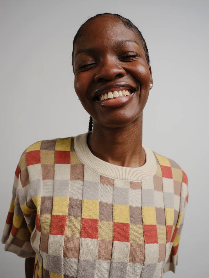 Anni Grid Plaited Tee - Elemental for wholesale by The Endery