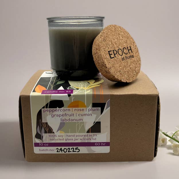 #83 Peppercorn, Rose, Plum Soy Candle in Recycled Vessel for wholesale by EPOCH at home