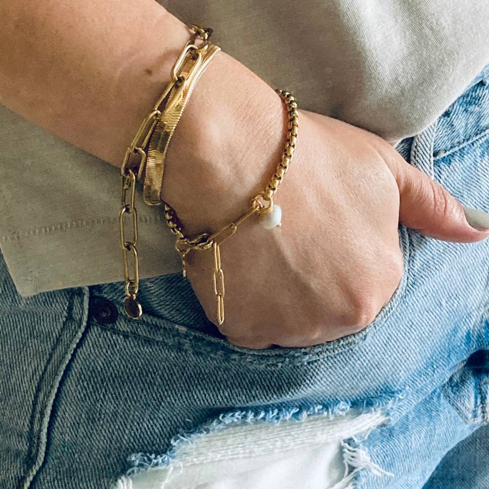 Amady Jewelry - Wholesale Link & Chain Bracelet - Paperclip Link Chain Bracelet layering trendy9