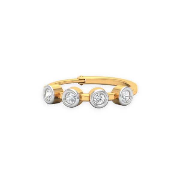 Triple C Diamonds - Wholesale Multi-Stone Ring - 18K Solid Gold Four Bezel Setting Diamond Nose Ring1