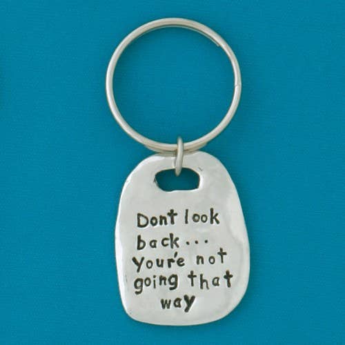 Don't Look Back Quote Keychain (Boxed) for wholesale by Basic Spirit
