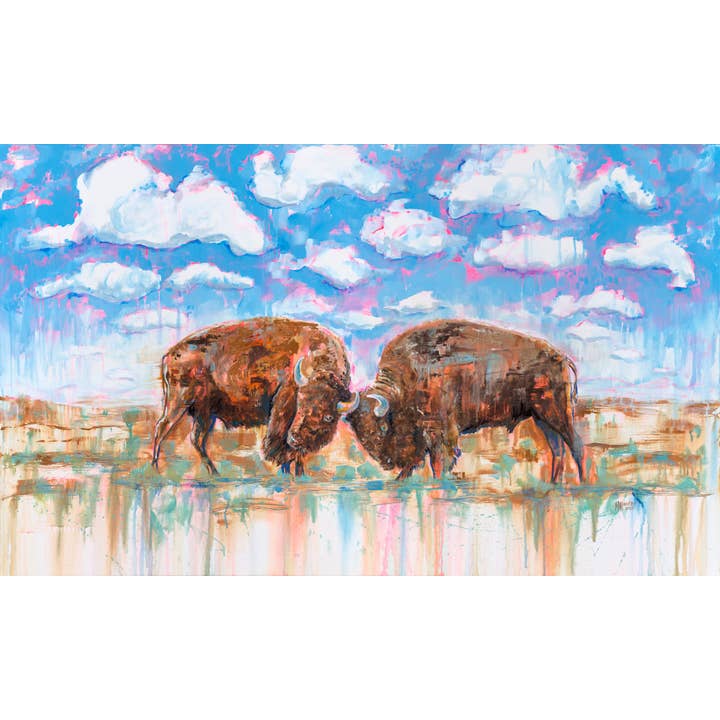 2 Bison for wholesale by Michelle Murphy Paints