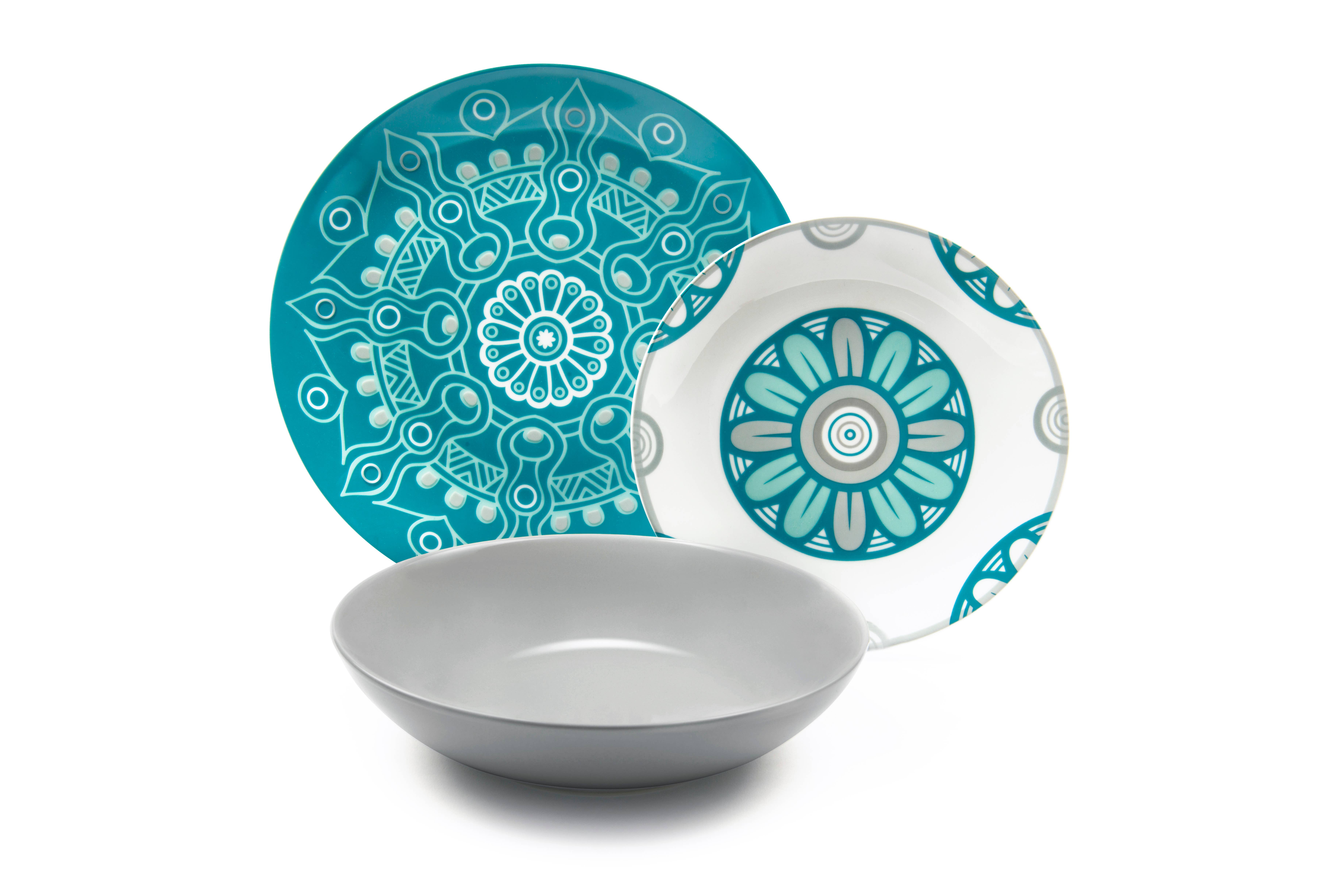 multicolour 18 Mandala Dinnerware Set for wholesale on Faire5