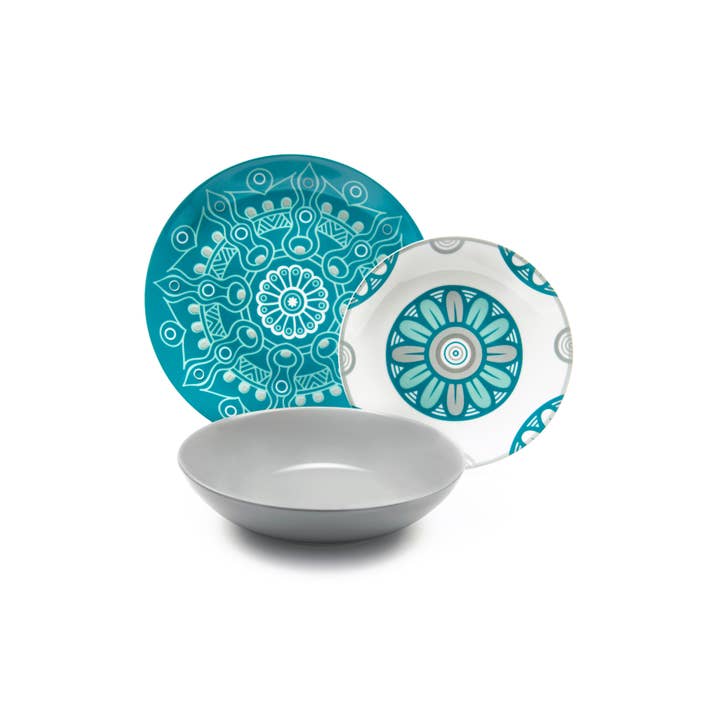 multicolour 18 Mandala Dinnerware Set for wholesale on Faire5
