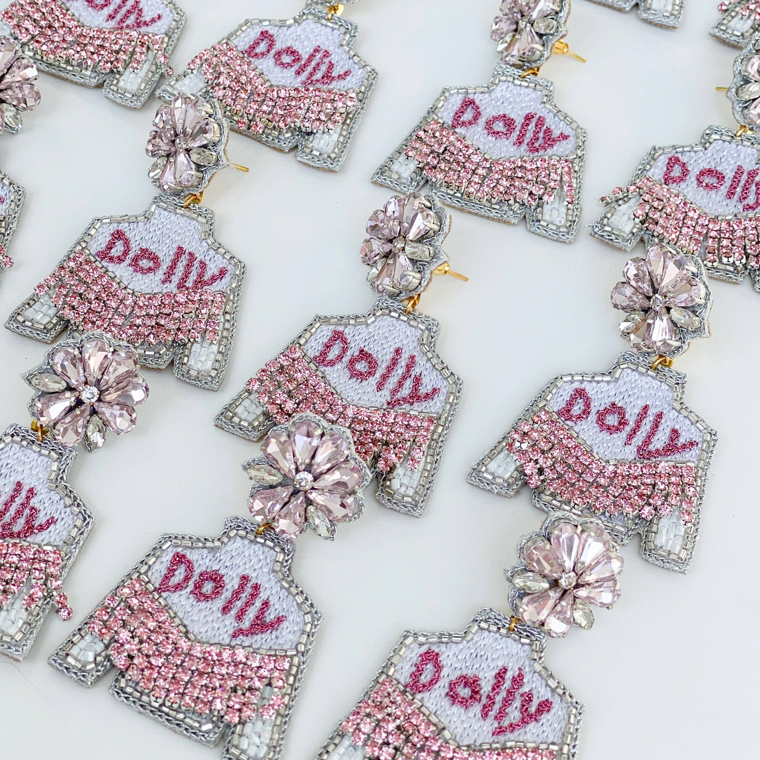 Gaby & Grace – wholesale Dangle earrings – Pink Dolly Parton Fringe Jacket Earrings2