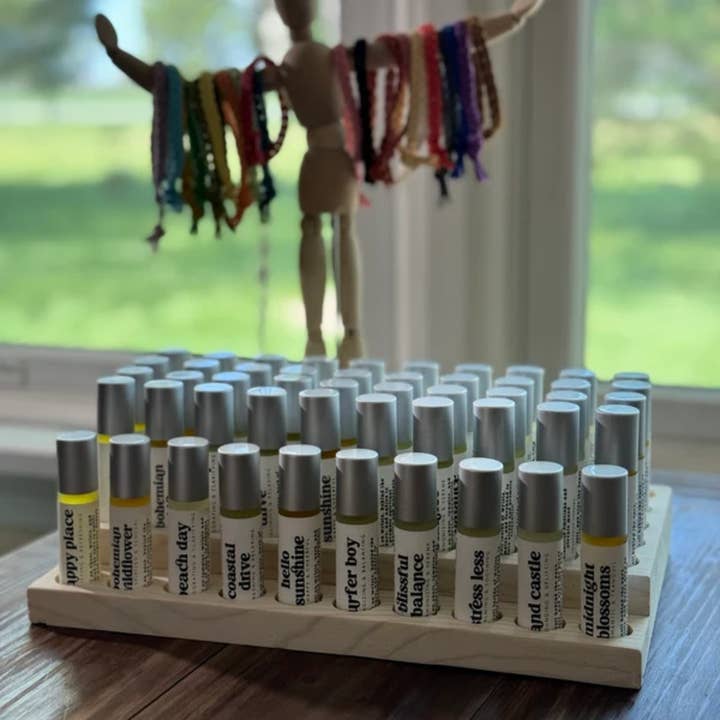 Orglamix – Großhandel Einzelhändler*innen-Display – Beauty & Wellness – Ätherisches Öl Roll-On Display