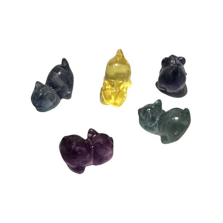 VIE - Wholesale Spiritual stone/crystal - Rainbow Fluorite Mini Carving - Assorted, 1.5x1cm, Single16