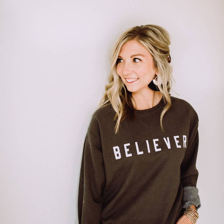 BELIEVER Crewneck Sweatshirt for wholesale by Design District Co