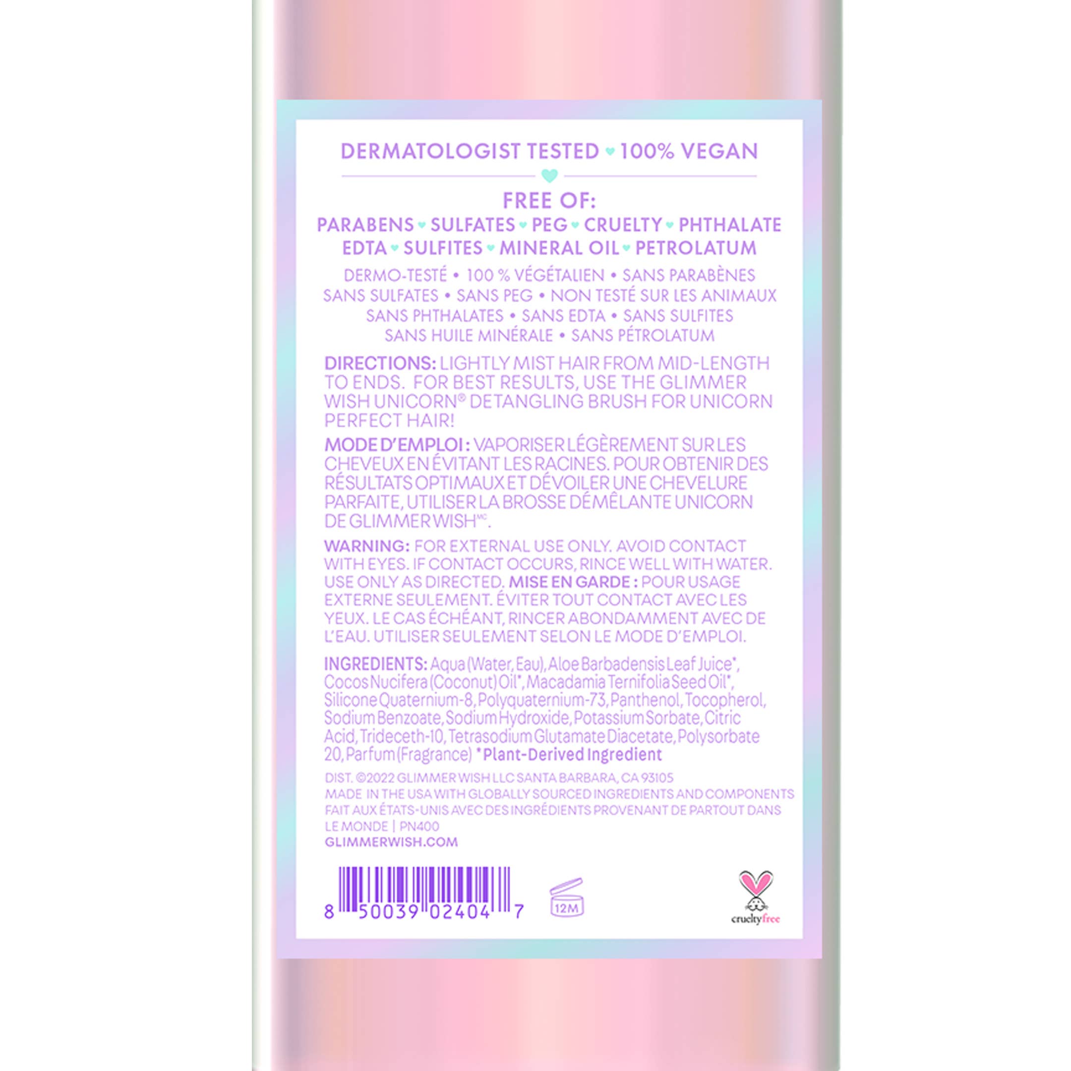 Glimmer Wish - Wholesale Hair Spray - Unicorn Hair Detangling Mist | Detangler Spray, Perfect Gift1