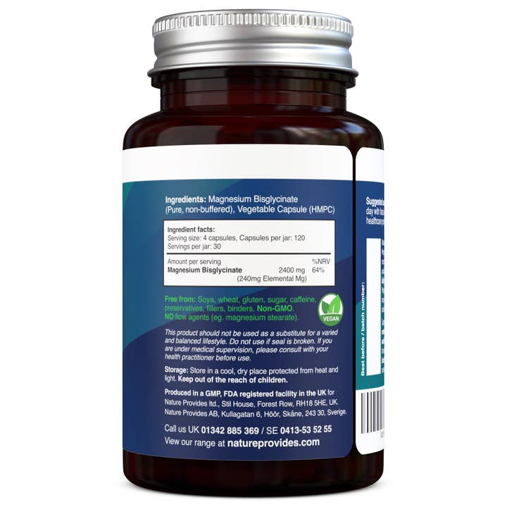 Nature Provides - Wholesale Oral Supplement/Vitamin - Magnesium Glycinate (Bisglycinate) - 120 vegan capsules2