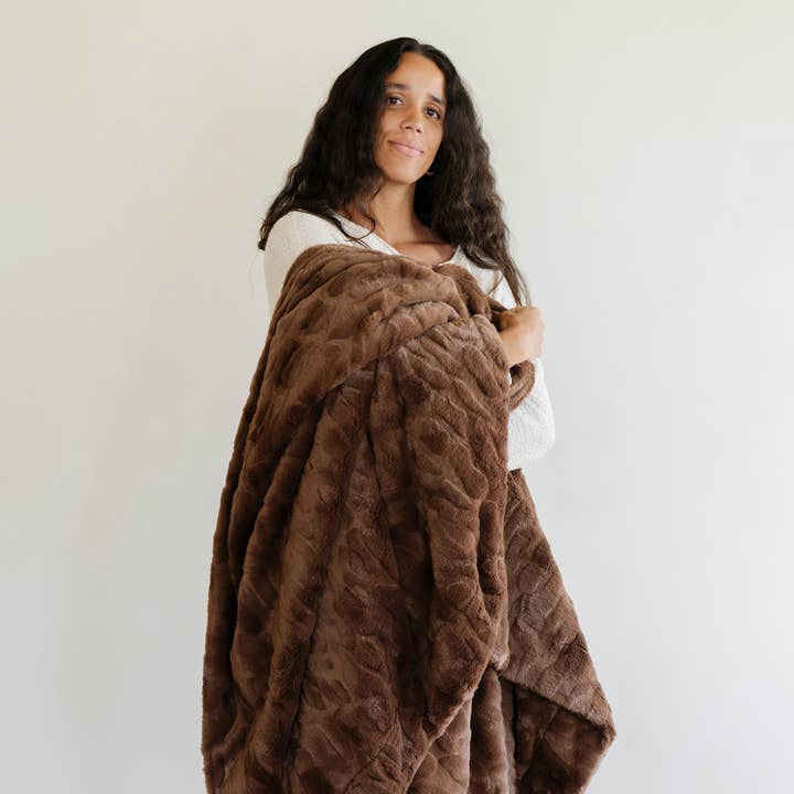 Saranoni - Wholesale Throw Blanket - PATTERNED FAUX FUR THROW BLANKETS79