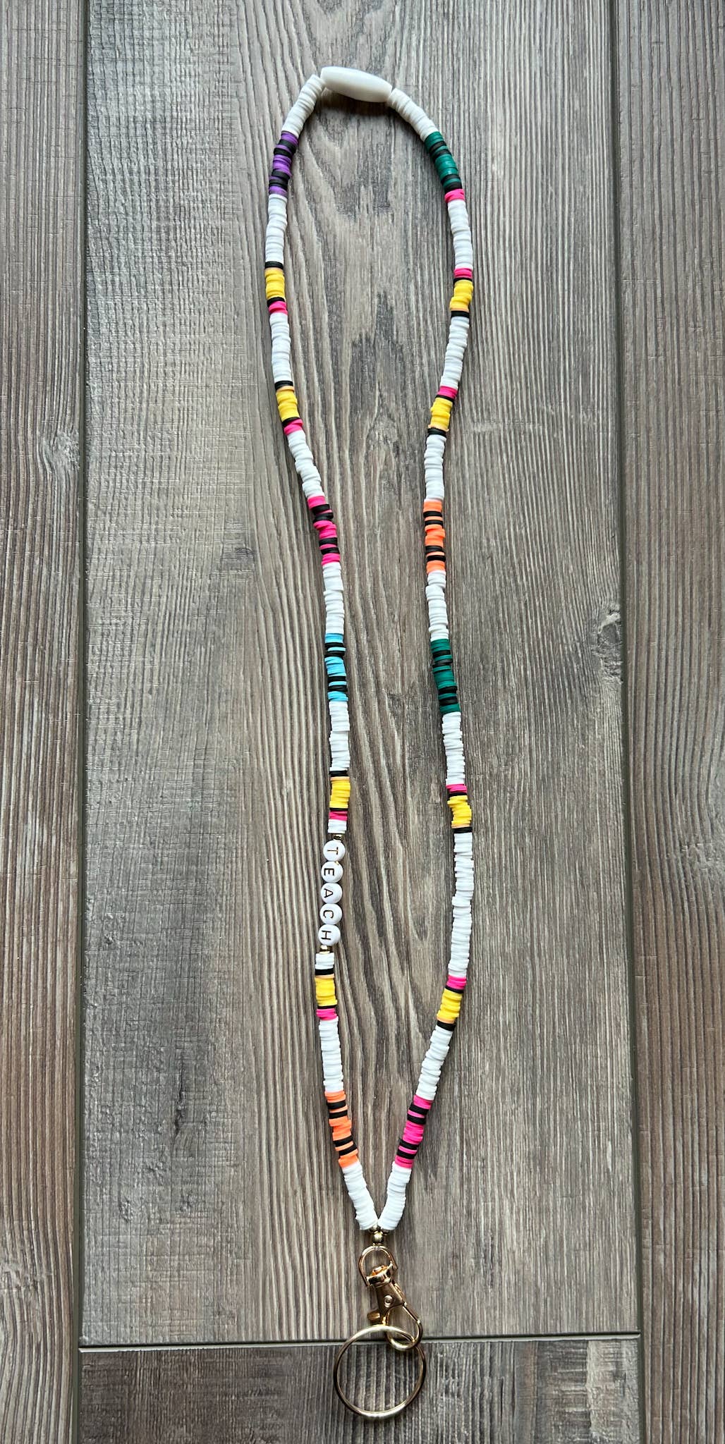 JILLIAN INK LLC - Wholesale Lanyard - Women's - Pencil Crayon Teach Clay Beaded Breakaway Lanyard2