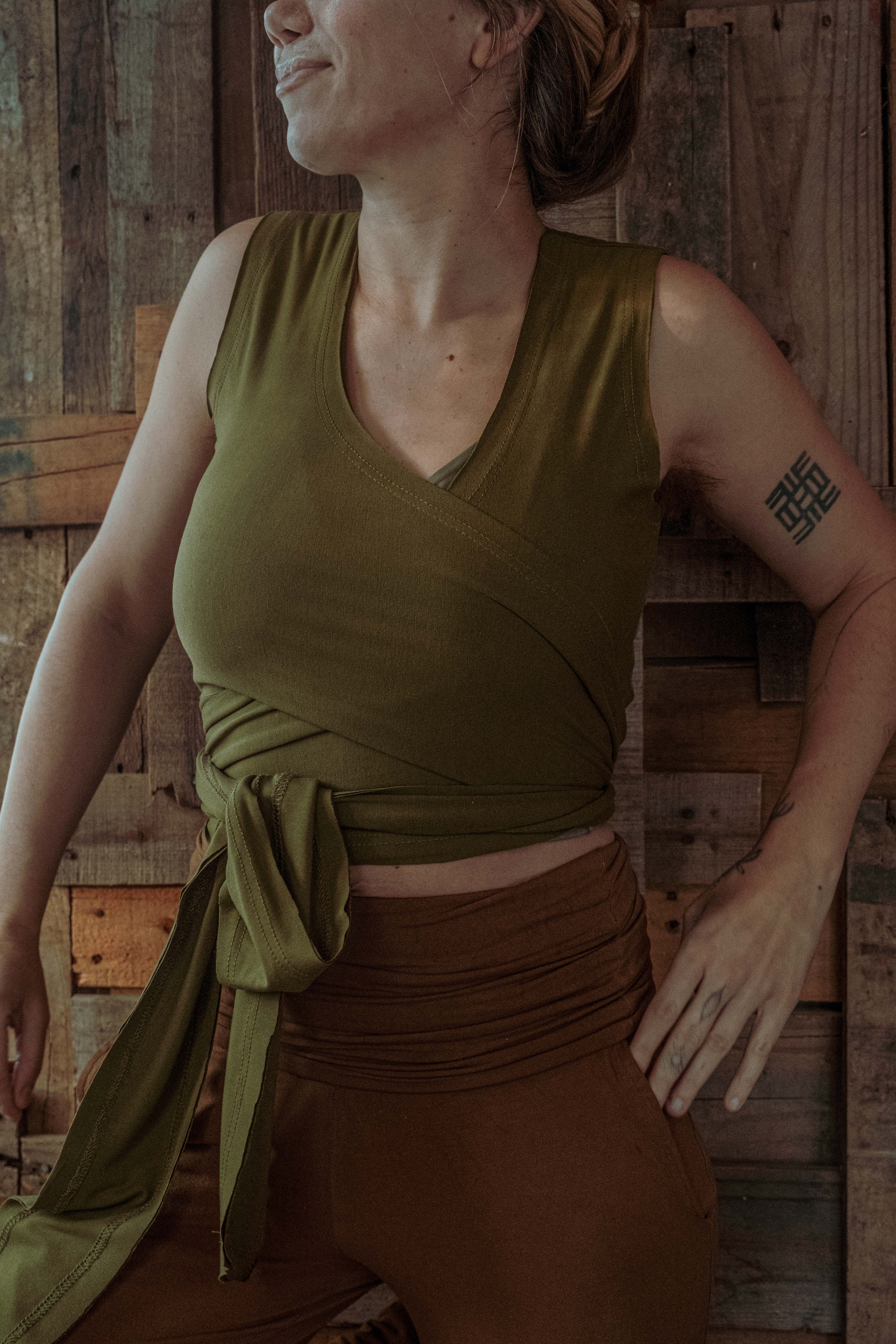 Gardenbelle Shop - Vente Chemisier – femme - Haut cache-cœur extensible Yoga EcoVero, style bohème8