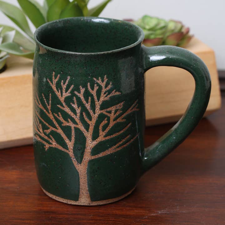 Sawdust and Clay - Wholesale Coffee Mug - Artisan Nature Mugs- Winter Tree1