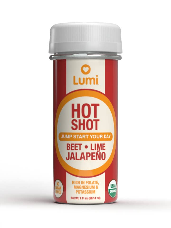 Hot Shot Organic Beet, Jalapeño & Lime Wellness Tonic for wholesale by Lumi Juice