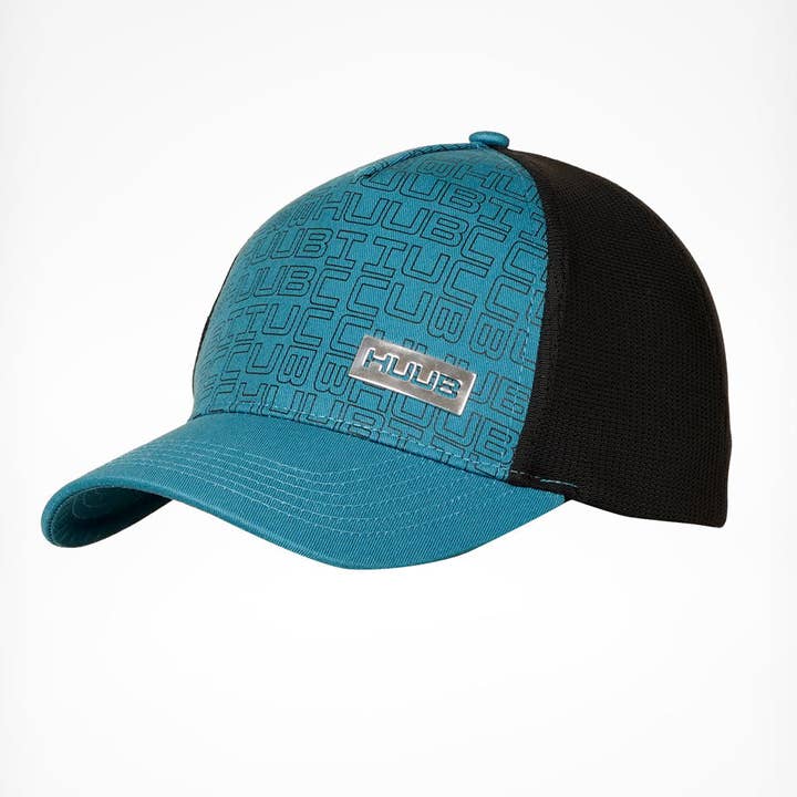 Casquette de course HUUB Running – Noir/Blanc ou Noir/Bleu Acier | Casquette de course légère style camionneur pour la vente par Endurance Lab